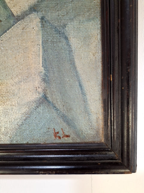 Maleri: dampskib i ishav